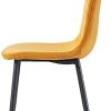JYMTOM Lot de 4 chaises de Salle à Manger en Velours avec Pieds en métal et Dossier en Tissu Jaune 4 pièces…