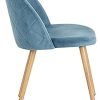 Herbalady Un ensemble de chaises de salle à manger en velours au design simple et élégant, qui peut parfaitement correspondre à votre salle à manger, salon ou chambre à coucher (bleu, 2)