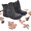 Angkorly - Chaussure Mode Bottine Motard Effet Vieilli Couverte Femme clouté tressé Boucle Talon Bloc 3.5 CM