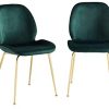 31TMbG7W8pL._AC_.jpg BAÏTA Gisel Lot de 2 chaises, Velours Vert, L48cm
