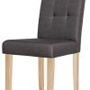 IDMarket - Lot de 4 chaises POLGA capitonnées Gris Anthracite pour Salle à Manger