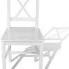 vidaXL 4 pcs Chaise Salle à Manger en Bois Blanc