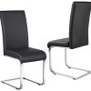 Yaheetech Lot de 6 Chaises de Salle à Manger en Simili cuir Capacité 135 kg Hauteur Assise Rembourré 50cm Noir