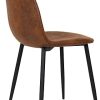 31UtcDfxfnS._AC_.jpg CLP Chaise De Salle A Manger Napier en Similicuir Tissu Ou Velours I Chaise avec Surface D'assise Matelassée Pieds en Metal I Charge Max.150 Kg, Couleur:Marron, matière:Vintage Similicuir