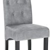 WOLTU 4 X Chaises de Salle à Manger Chaises de Cuisine Gris Clair,Chaise Salon à Manger Assise en Velours et Pied en Bois Massif, BH294hgr-4