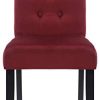 CLP Chaise De Salle A Manger Cello en VeloursI Piètement en Bois De Pin I Dossier Capitonné I Confort Et Stabilité Assurés, Couleur:Rouge, Couleur du Cadre:Noir