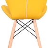 EDLMH Lot de 4 chaises de salle à manger au design moderne et ergonomique avec pieds en bois de hêtre naturel pour salle à manger, bureau, salon, cuisine (4, jaune polyuréthane)