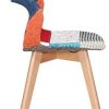WV LeisureMaster Lot de 4 chaises de salle à manger en patchwork scandinave avec pieds en bois massif pour salon et cuisine