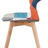 WV LeisureMaster Lot de 4 chaises de salle à manger en patchwork scandinave avec pieds en bois massif pour salon et cuisine