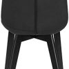 EUGAD 1 X Chaise de Salle à Manger Velours Assise Bois Pieds,Chaise Moderne pour Cuisine Chambre Salon,Noir 0656BY-1