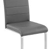 TecTake 800810 Lot de 6 Chaises de Salle à Manger Dossier Ergonomique Assise et Dossier Rembourrés Piètement en Acier – Diverses Couleurs (Gris)