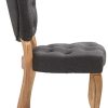 31dOEE7bIZL._AC_.jpg CLP Chaise De Salle A Manger Elysa en Tissu I Chaise avec Assise Et Dossier rembourrés I Style Chesterfield I Piètement en Bois De Caoutchouc, Couleur:Gris foncé, Couleur du Cadre:Antique Clair