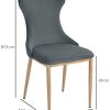 HOMCOM Lot de 2 chaises de Salle à Manger Chaise de Salon Pieds en métal 45 x 57 x 87 cm Gris