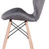 Injoy Life Lot de 4 chaises de salle à manger modernes avec pieds en bois massif, style rétro, en tissu de lin pour salon, salle à manger, chambre à coucher, bureau, café
