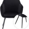 31gRv8qwRvL._AC_.jpg E-starain 1 Pièce Chaise de Salle à Manger Chaise de Cuisine Rétro Chaise de Salon Rembourrée en Velours,Pied en métal,Chaise avec Dossier et Accoudoirs,Noir