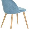 Herbalady Un ensemble de chaises de salle à manger en velours au design simple et élégant, qui peut parfaitement correspondre à votre salle à manger, salon ou chambre à coucher (bleu, 2)