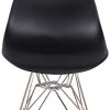 Lot de 4 chaises de salle à manger rétro avec pieds en métal pour salle à manger, chambre à coucher, salon