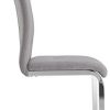 IDIMEX Lot de 4 chaises de Salle à Manger Chloe avec Assise capitonnée et piétement chromé, revêtement en Tissu Gris