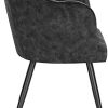 WOLTU BH313dgr-1 1 pièce Chaise de Salle à Manger en Velours avec Dossier en Pétale et Pieds en Métalliques Fauteuil Relaxant Chaise de Réception Gris Foncé
