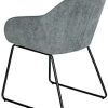 HOMYCASA Fauteuil Ensemble de 2 Chaises de Salle à Manger pour Salle à Manger Design Moderne Mid-Century Tissu Chenille (JOKIC Gris)