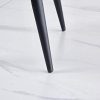 Greneric - 1 chaise de salle à manger en tissu velours avec dossier, pieds en métal noir, design retro, accoudoirs - Gris
