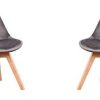 Lot de 4 chaises de salle à manger scandinaves - Loisir moderne en velours de Siglo - Chaises rétro en bois de hêtre massif en tulipe - Gris