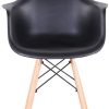 BenyLed Lot de 4 Chaise de Salle à Manger, Fauteuil de Chaise Latérale Design Rétro avec Jambe de Bois de Hêtre Massif pour Cuisine, Salon, Salle D'étude, Café, etc, Noir