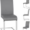 Yaheetech Lot de 2 Chaises de Salle à Manger en Simili Cuir Capacité 135 kg 41,5 x 53,5 x 103,5 cm