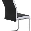 31q-QEMtDwL._AC_.jpg IDIMEX Lot de 4 chaises de Salle à Manger ou Cuisine Loano avec Assise rembourrée et piètement chromé, revêtement en synthétique Noir et Gris