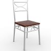 CASARIA Ensemble 5 pièces Paul chêne foncé 1 Table 4 chaises métal laqué Cuisine Ensemble Table et chaises pour Salle à Manger