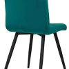 DUHOME Chaise Salle à Manger en Tissu (Velours) sélection de Couleur Chaise rembourrée Design Retro avec Pieds en métal 8043B, Couleur:Vert Bleu, matière:Velours