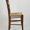 Tommychairs - Set 4 chaises Savoie pour Cuisine, Bar et Salle à Manger, Robuste Structure en Bois de hêtre peindré en Couleur Noyer et Assise en Paille