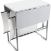 Versa Andrea Set de Table et Deux chaises pour Cuisine, terrasse, Jardin, Balcon ou Salle à Manger, Table et chaises, Dimensions (H x l x L) 80 x 70 x 100 cm, Métal et PVC, Couleur Blanc