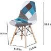 WV LeisureMaster – Lot de 4 chaises de salle à manger nordique classique scandinave, tissu en lin, pieds en bois de hêtre massif, convient pour salle à manger, salon (bleu, 4)