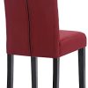CLP Chaise De Salle A Manger Cello en VeloursI Piètement en Bois De Pin I Dossier Capitonné I Confort Et Stabilité Assurés, Couleur:Rouge, Couleur du Cadre:Noir