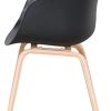 GrandCA HOME Chaises de Style Nordique Lot de 4,chaises de Salle à Manger Fauteuils avec Pieds en Bois Massif,Chaise de Salon Chaise de Cuisine Chaise de Bureau (Noir)