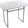 Versa Andrea Set de Table et Deux chaises pour Cuisine, terrasse, Jardin, Balcon ou Salle à Manger, Table et chaises, Dimensions (H x l x L) 80 x 70 x 100 cm, Métal et PVC, Couleur Blanc