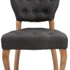 31xNnC62TQL._AC_.jpg CLP Chaise De Salle A Manger Elysa en Tissu I Chaise avec Assise Et Dossier rembourrés I Style Chesterfield I Piètement en Bois De Caoutchouc, Couleur:Gris foncé, Couleur du Cadre:Antique Clair