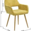 41DGtzGQSL._AC_.jpg MEUBLE COSY Fauteuil Salon, revêtement en tissu jaune et pied en métal imitation bois, Chaise de Bureau Ergonomique, Chaise de Salle à Manger Capitonnée