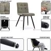 41-1VIQnD2S._AC_.jpg HNNHOME Cubana Lot de 2 chaises de salle à manger rembourrées pour cuisine, salle à manger, pieds en acier noir, chaise de salon, chaise de réception (sauge, tissu)