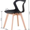 Herbalady Un lot de 4 ou 6 chaises, design simple avec dossier ouvert. Utilisé dans la salle à manger, le salon, la chambre, etc. 2 styles et plusieurs couleurs sont disponibles. (noir, 6)