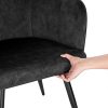 WOLTU BH313dgr-1 1 pièce Chaise de Salle à Manger en Velours avec Dossier en Pétale et Pieds en Métalliques Fauteuil Relaxant Chaise de Réception Gris Foncé