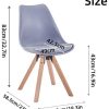 GOLDFAN Chaises Scandinaves Lot de 2 Chaises de Salle à Manger Pieds en Hêtre Chaises de Salon avec Coussins ，Gris 2