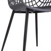 411F20IigGL._AC_.jpg IDIMEX Lot de 4 chaises Lucia pour Salle à Manger ou Cuisine au Design Retro avec accoudoirs, Coque en Plastique Gris et 4 Pieds en métal laqué Noir