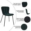 MEUBLE COSY Lot de 4 chaises de Salle à Manger Scandinave Fauteuil Salon en Velours Pied Métal, Vert, 53,5x46,7x77cm