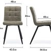 412ypyqjMfS._AC_.jpg HNNHOME Cubana Lot de 2 chaises de salle à manger rembourrées pour cuisine, salle à manger, pieds en acier noir, chaise de salon, chaise de réception (sauge, tissu)