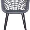 413N6oDiKtL._AC_.jpg IDIMEX Lot de 4 chaises Lucia pour Salle à Manger ou Cuisine au Design Retro avec accoudoirs, Coque en Plastique Gris et 4 Pieds en métal laqué Noir