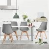 Lot de 6 Chaises de Salle à Manger en Chêne - Chaise Scandinave avec Rembourrée Confort Ergonomique Design Rétro - Chaise de Bureau Cuisine Pieds de chêne - Gris
