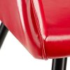 TecTake 800877 Lot de 2 Chaises de Salle à Manger en Simili Cuir Scandinave Pieds en Acier Noirs Élégant avec Accoudoirs – Diverses Couleurs (Rouge)