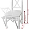 vidaXL 4 pcs Chaise Salle à Manger en Bois Blanc